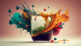 holographic gradient blob abstract placeholder